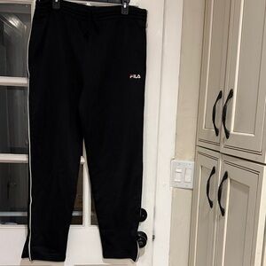 FILA Men's Black Joggers with White Accents
Inseam 29